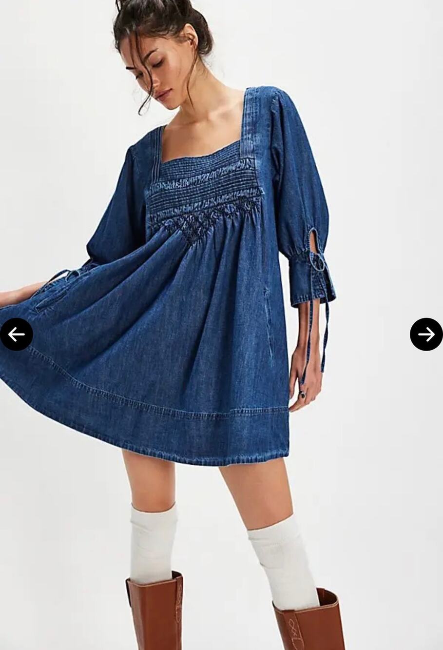 Free People Sonora Denim Mini Dress, NWT, Size M